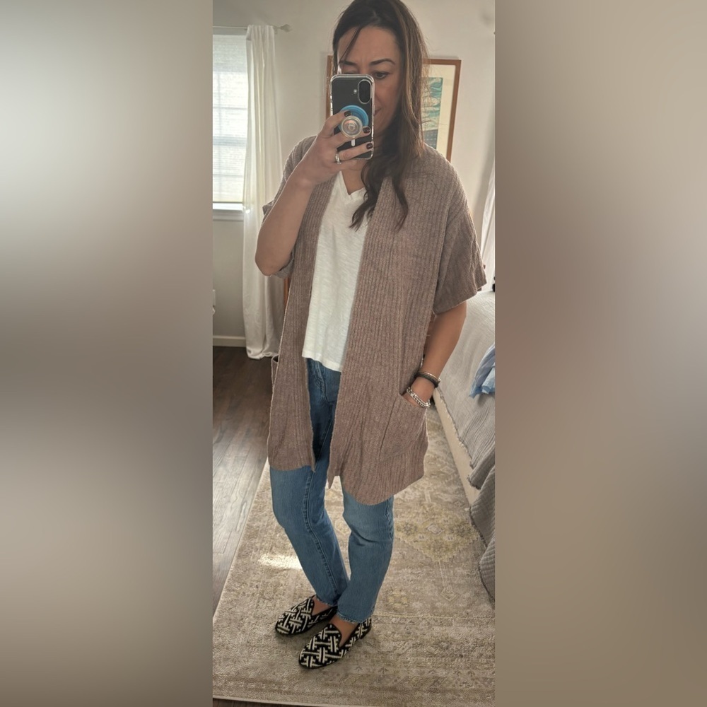 Barefoot Dreams Cozychic Lite Open Cardigan Sand